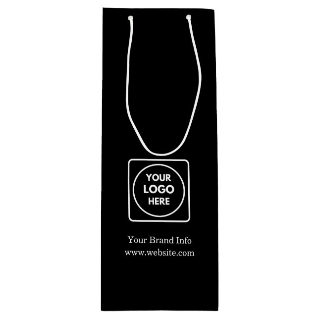 Sacola Para Vinho Saco do presente de vinho preto | Design de logoti (Frente)