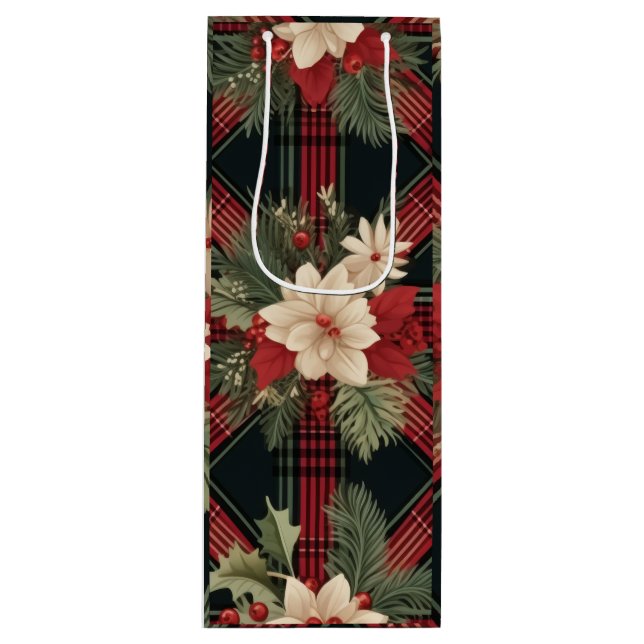 Sacola Para Vinho Saco do Presente de Xadrez Grande (Frente)