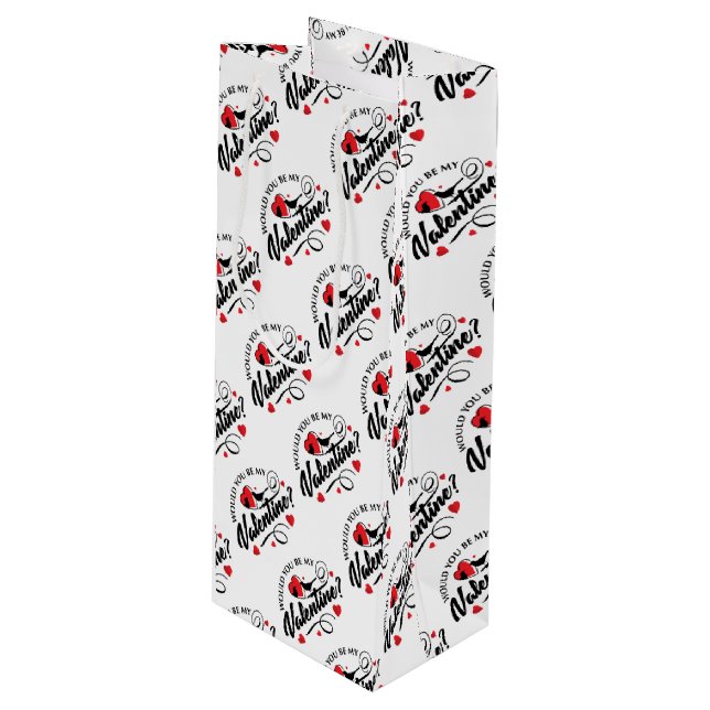 Sacola Para Vinho Saco do presente do vinho dia de os namorados (Frente inclinada)