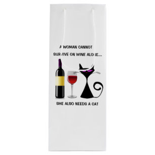 Sacola Para Vinho Saco do vinho com provérbio engraçado do gato e 