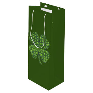 Sacola Para Vinho Saco verde escuro do presente do vinho do trevo