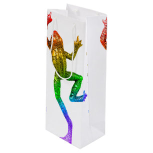 Sacola Para Vinho Sapo colorido arco-íris de SlipperyJoe renderizado