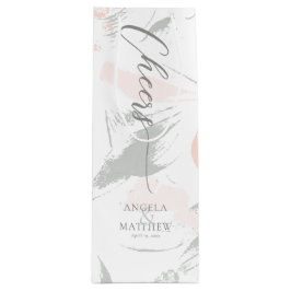 Sacola Para Vinho Saúde Obrigado Sage Blush Watercolor