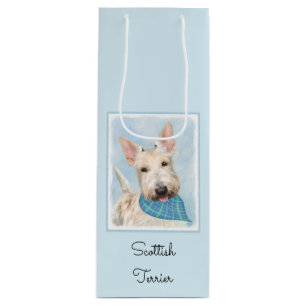 Sacola Para Vinho Scottish Terrier Wheaten Dog Painting
