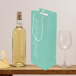 Sacola Para Vinho Seafoam Stylizlized Script Wedding Bridesmaid