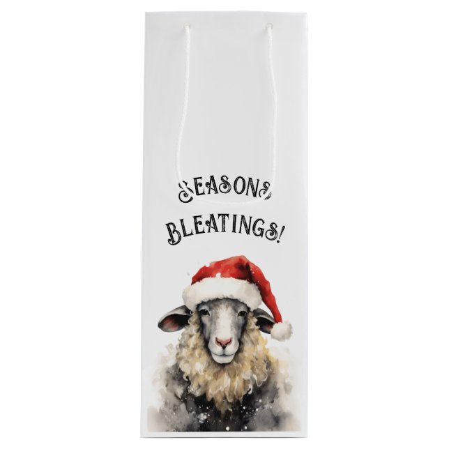 Sacola Para Vinho Seasons Bleatings Quirky Shep Christmas (Frente)
