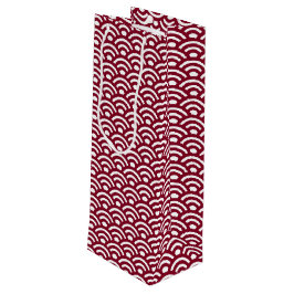Sacola Para Vinho Seigaiha, Waves, Japanese, Burgundy and White