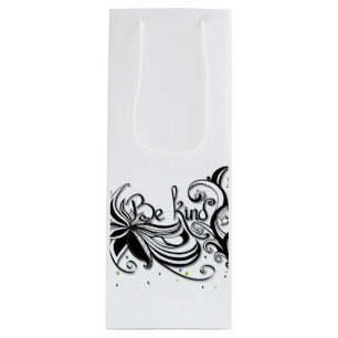 Sacola Para Vinho SEJA GENTIL! Citação de caligrafia inspiradora