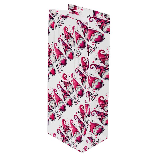 Sacola Para Vinho Sejam Os Meus Gnomos Dias de os namorados (Frente inclinada)