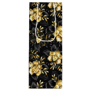 Sacola Para Vinho Sem costura com orquídeas de joalharia