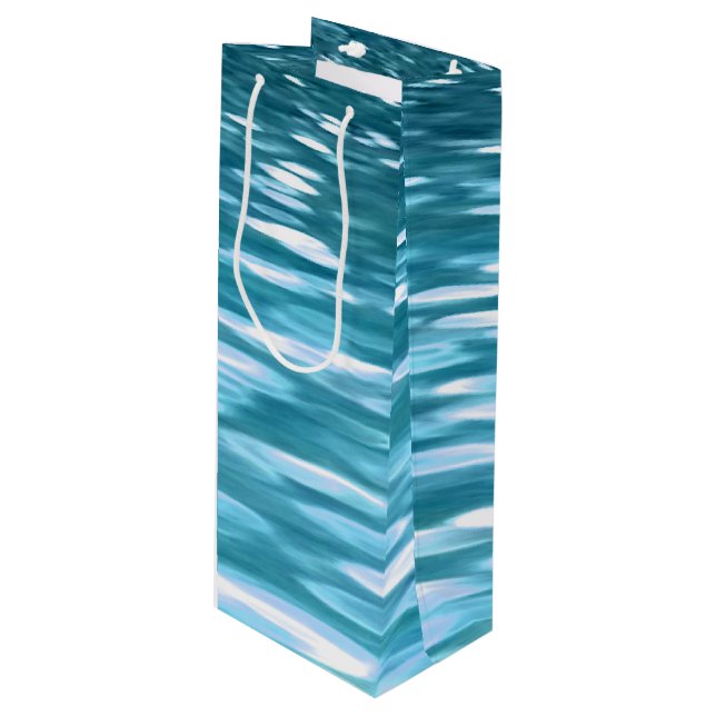 Sacola Para Vinho Shimmer Teal (Frente inclinada)