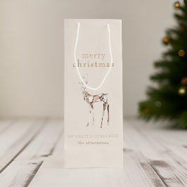 Sacola Para Vinho Simples Moderno Merry Christmas Crystal Reindeer