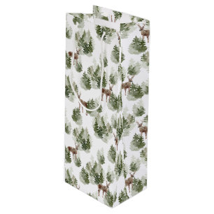 Sacola Para Vinho Simples Russo Floresta de Inverno Vidro