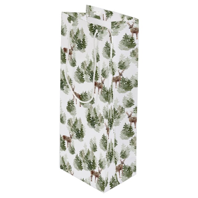 Sacola Para Vinho Simples Russo Floresta de Inverno Vidro (Frente inclinada)