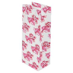 Sacola Para Vinho Sinos De Casamento Rosa