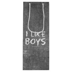 Sacola Para Vinho SlipperyJoe's Eu Gosto de Meninos quadro-negro suj