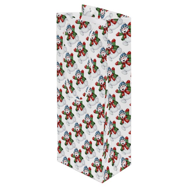 Sacola Para Vinho Snowman (Verso inclinado)