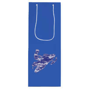 Sacola Para Vinho Snowmobile no azul da camuflagem