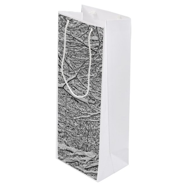 Sacola Para Vinho Snowy Branches Wine Gift Bag (Frente inclinada)