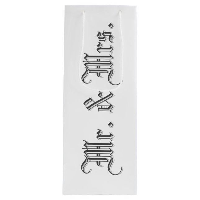 Sacola Para Vinho Sr. & Sra. Blackletter (Frente)