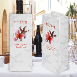 Sacola Para Vinho Starfish n Plumeria Destino Casamento Bem-vindo