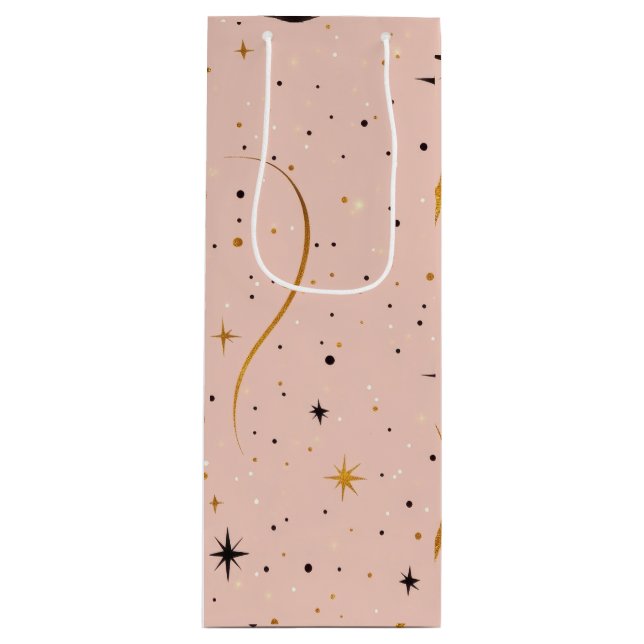 Sacola Para Vinho Starry Sip - Saco de vinho com padrão estelar (Frente)