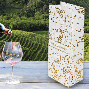 Sacola Para Vinho Streamers Dourados de Confetti de Ocasião Especial