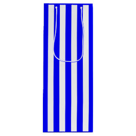 Sacola Para Vinho Stripe Azul e Branco