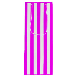 Sacola Para Vinho Stripe Rosa e Branca