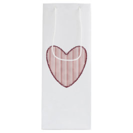 Sacola Para Vinho Striped Heart