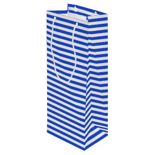 Sacola Para Vinho Stripes de combinação azul real de Shirley Taylo