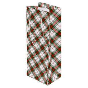 Sacola Para Vinho Stuart / Stewart tartan xadrez verde branca