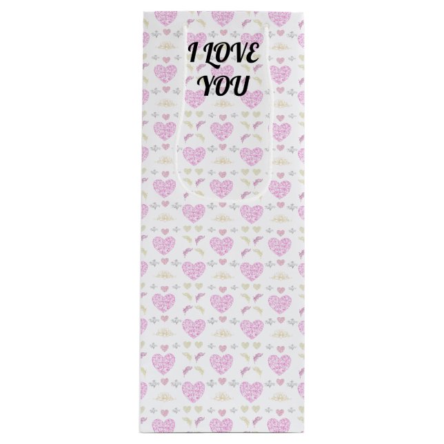 Sacola Para Vinho Sweet romantic valentine heart (Frente)