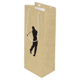 Sacola Para Vinho Tan Leather Golf Design