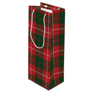 Sacola Para Vinho Tartan Christmas Clan MacKinnon Green Xadrez