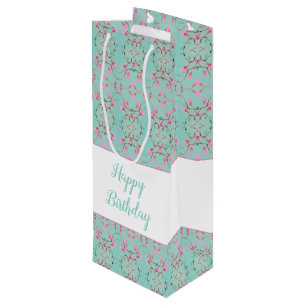 Sacola Para Vinho Teal doce de vinho e Saco-Presente Rosa