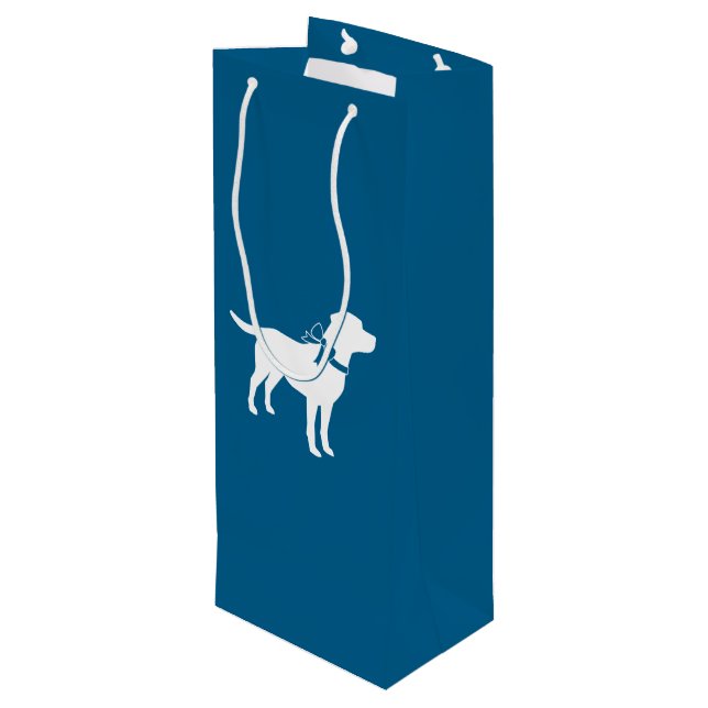 Sacola Para Vinho Tema do Labrador - Laboratório Azul Chá de fraldas (Verso inclinado)