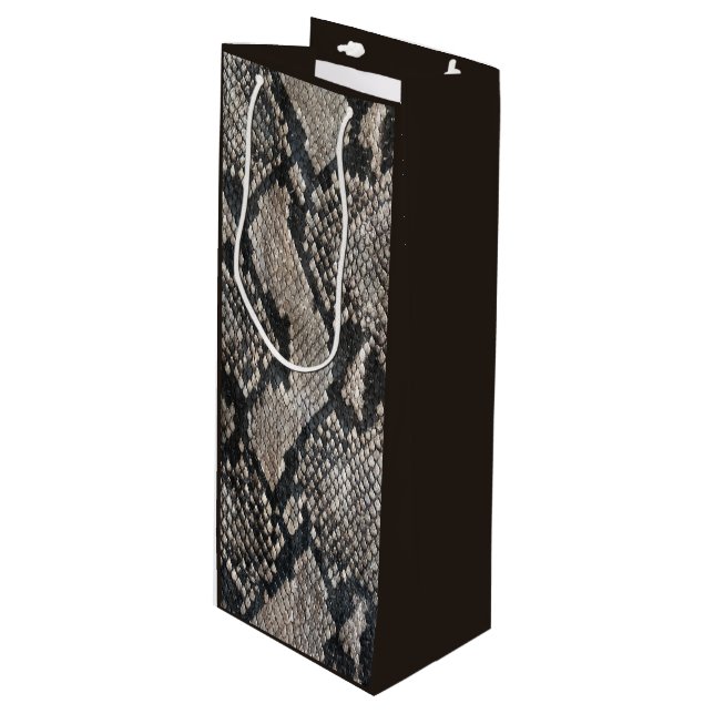 Sacola Para Vinho Tendy Python Cobra Skin - Rich Elegant Fashion (Frente inclinada)
