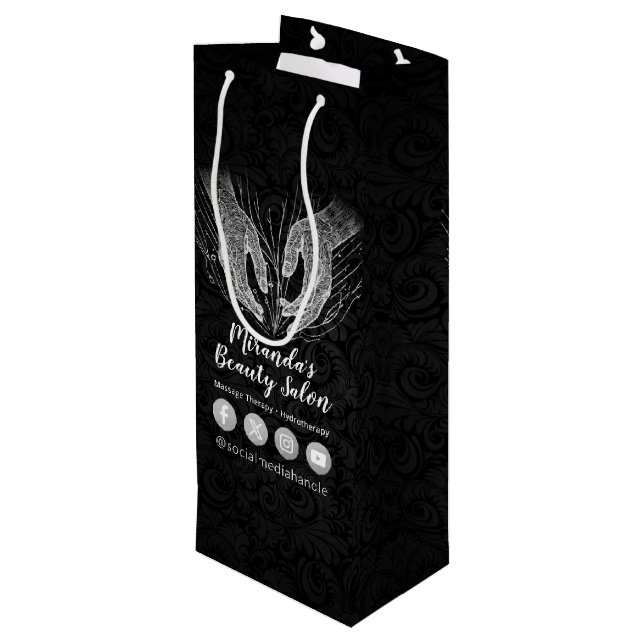 Sacola Para Vinho Terapêutica de Massagem Terapia Mãos Energia Spa B (Verso inclinado)