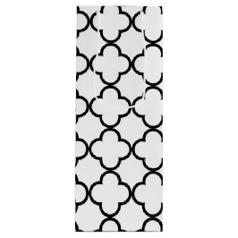 Sacola Para Vinho Teste padrão branco preto de Quatrefoil