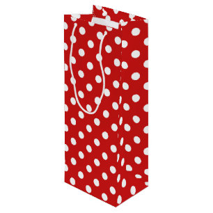 Sacola Para Vinho Teste padrão de bolinhas vermelho e branco
