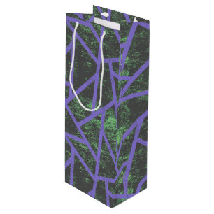 Sacola Para Vinho Teste padrão de mosaico violeta e verde