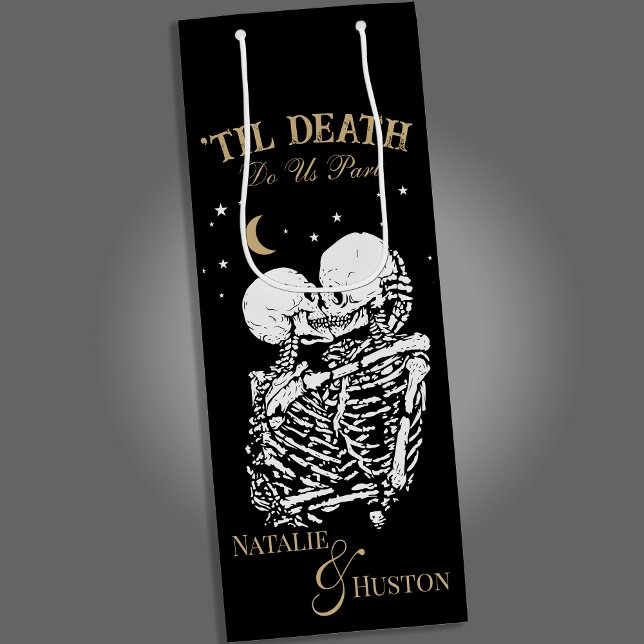 Sacola Para Vinho Til Death Skeleton Amava Gótico Tarot Card Casamen (Criador carregado)