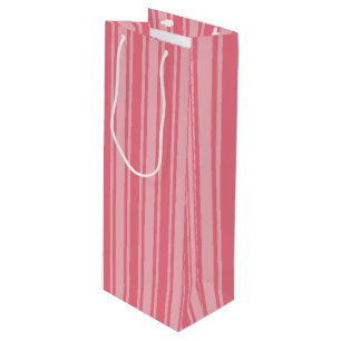 Sacola Para Vinho Tiras de doces cor-de-rosa-coral