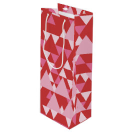 SACOLA PARA VINHO TOM DE PADRÕES DE TRIÂNGULO ROSA