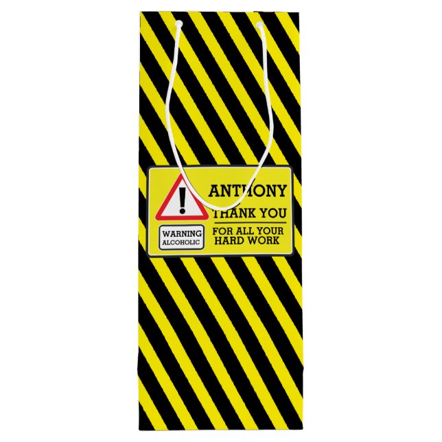 Sacola Para Vinho Trabalhadores obrigados que você chervon assine sa (Verso)