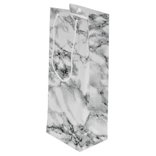 Sacola Para Vinho Trendy White Marble Stone -