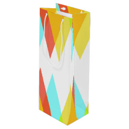 Sacola Para Vinho Triângulos amarelos, vermelhos e azuis de cadete