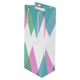Sacola Para Vinho Triângulos rosas e verdes