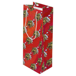 Sacola Para Vinho Triceratops Natal Em Vermelho
